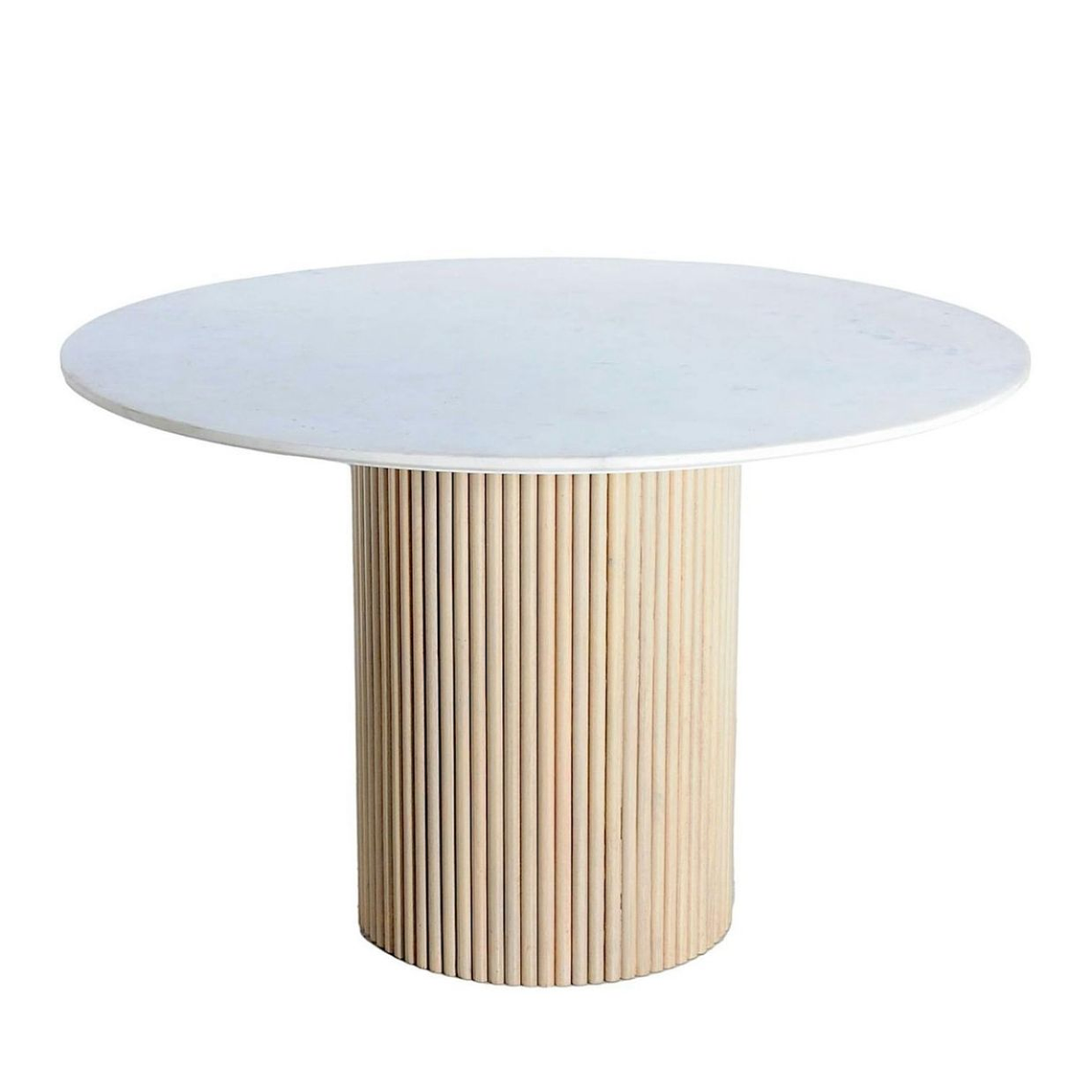 Mesa de comedor redonda cubierta de marmol 2