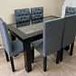Mesa comedor madera y vidrio de 6 sillas - Miniatura 2