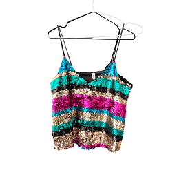 Crop brillo Lentejuelas, Talla S