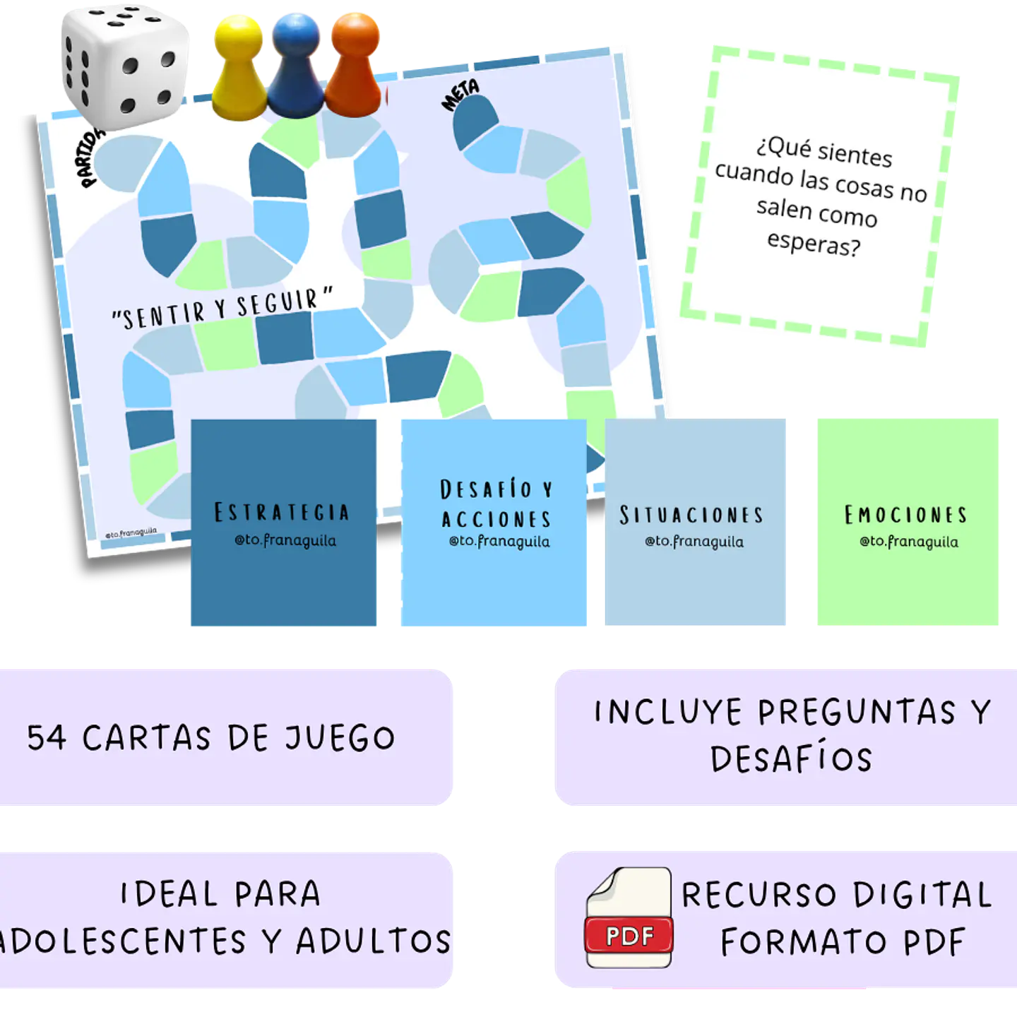 Sentir y seguir - juego de mesa 1