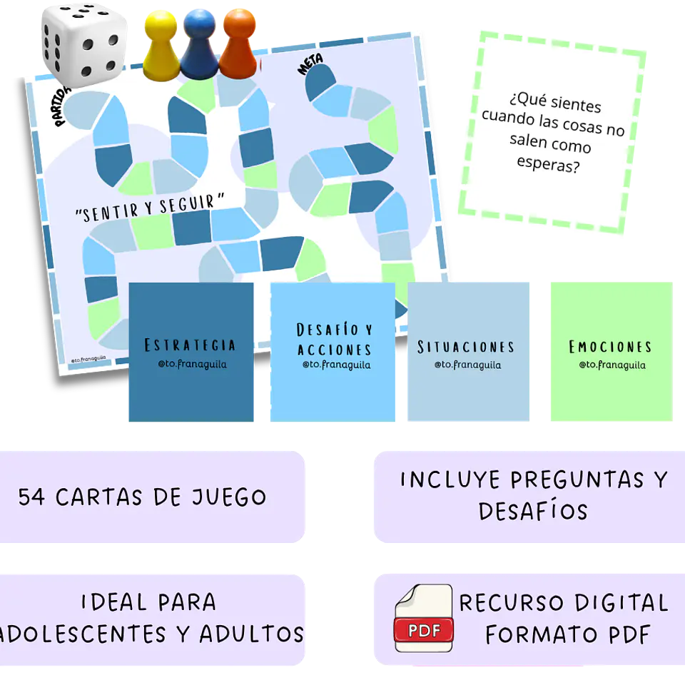 Sentir y seguir - juego de mesa 1