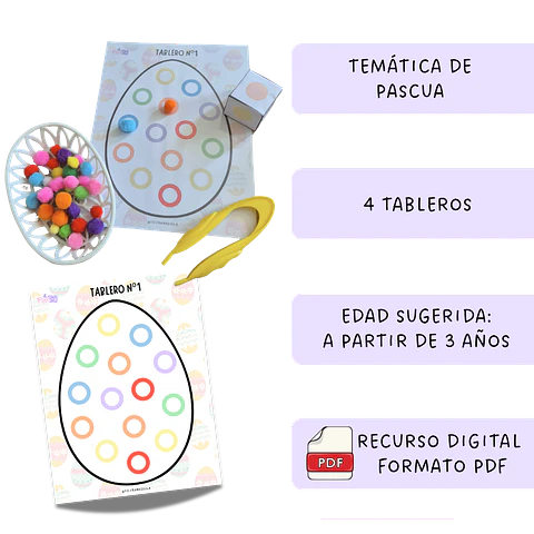 Juego de mesa “Completa el huevo de pascua”
