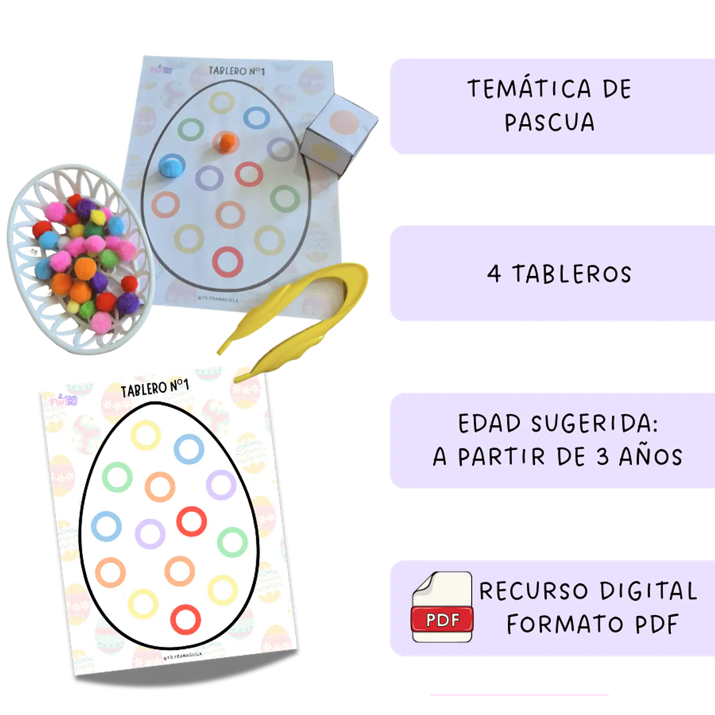 Juego de mesa “Completa el huevo de pascua” 1
