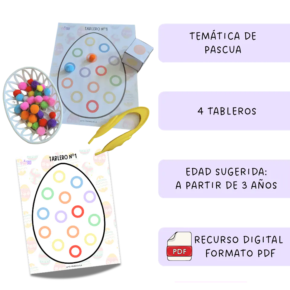 Juego de mesa “Completa el huevo de pascua” 1