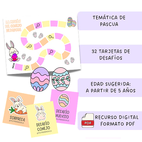 Juego de mesa “la misión del conejo de pascua”