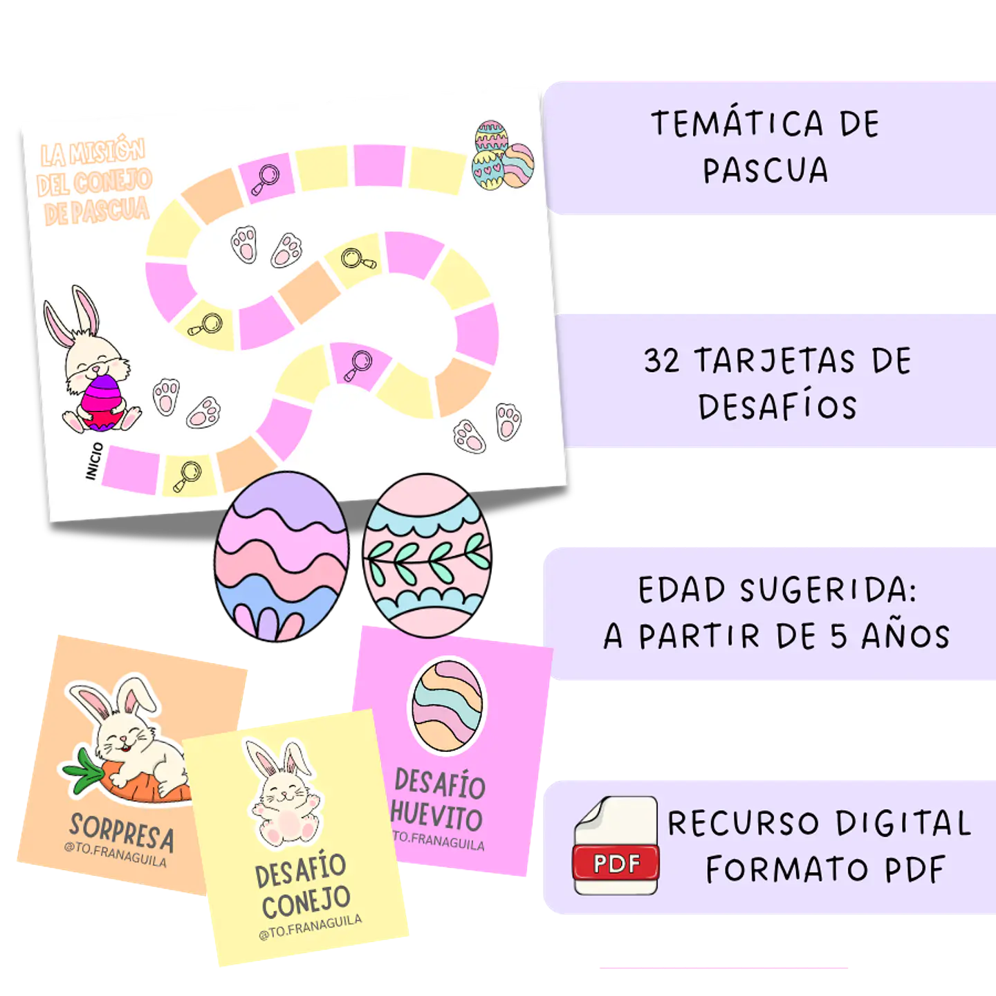 Juego de mesa “la misión del conejo de pascua” 1