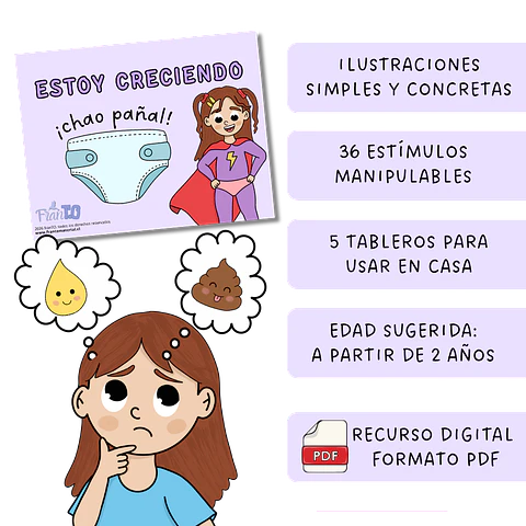 Libro estoy creciendo "chao pañal" (control de esfínter) VERSIÓN NIÑA