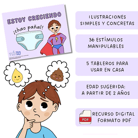 Libro estoy creciendo "chao pañal" (control de esfínter) VERSIÓN NIÑO