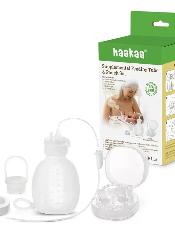 Sonda y bolsa para alimentación suplementaria Haakaa 1