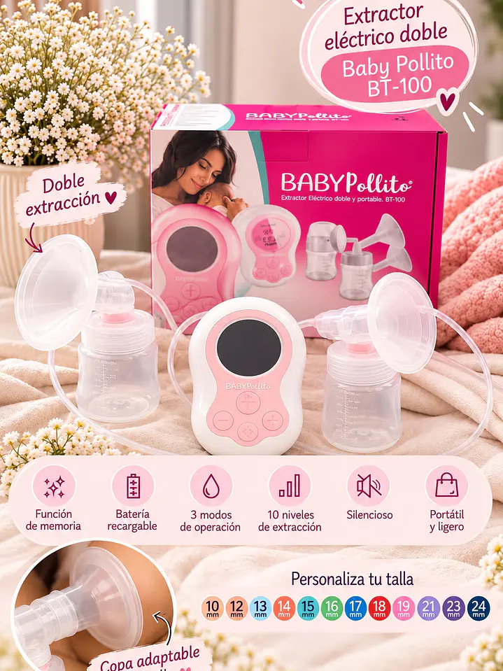 Extractor de leche eléctrico doble Baby Pollito BT-100 1