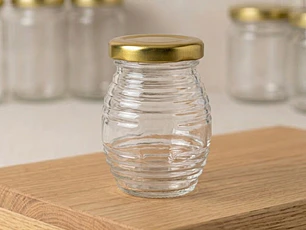 Frasco de vidrio panal de miel 100ml / 150gr , caja de 30 unidades