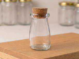 Frasco de vidrio c/corcho 100ml , caja de 30 unidades