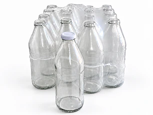Botella de vidrio 1000ml, pack de 16 unidades