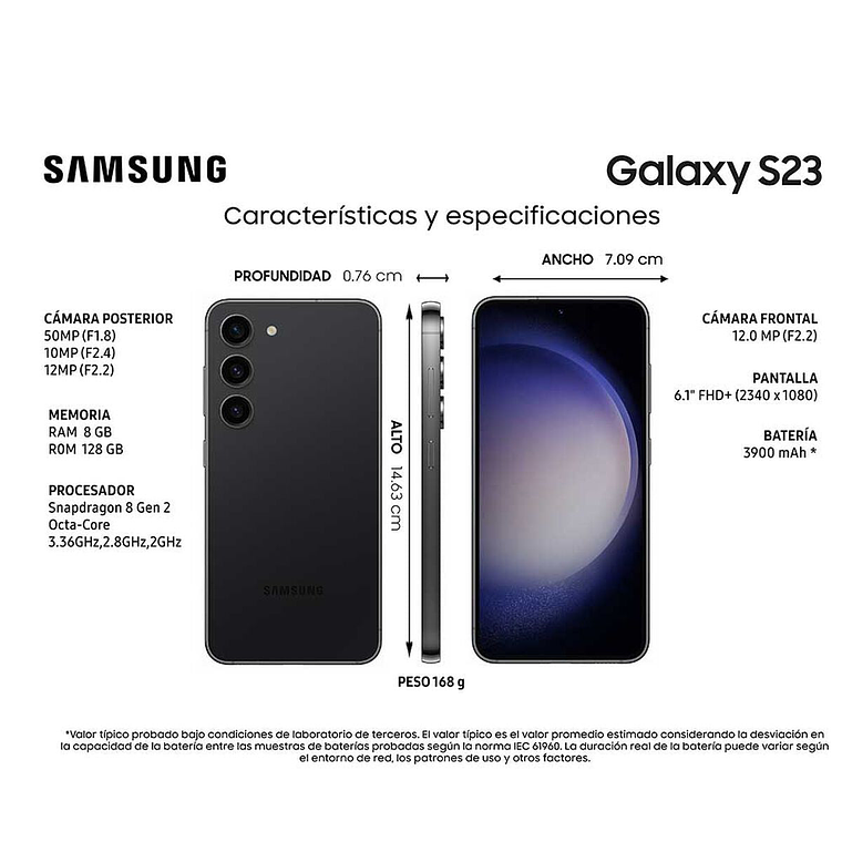 Celular Samsung Galaxy S23 5G 128GB 6,1' Phantom Black Liberado 2