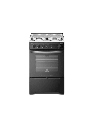 Cocina a gas 4 platos negra 65 litros