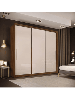 Closet luxor 3p corredera 5c 250x56x229 cm café claro
