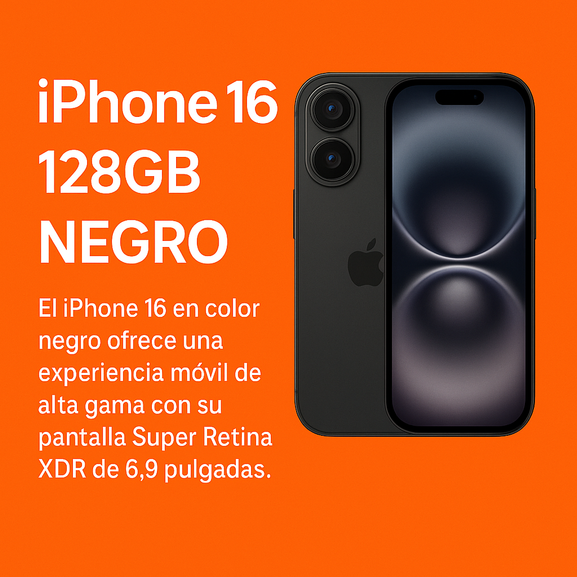 Celular Apple iPhone 16e 128GB 6,1' Negro Liberado 2