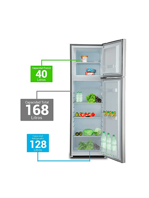 Refrigerador Libero 168L Inox Frío Directo – Modelo LRT-200DFI