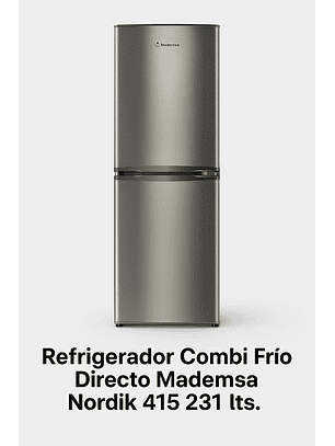 Refrigerador Combi Frío Directo Mademsa Nordik 415 231 lts.
