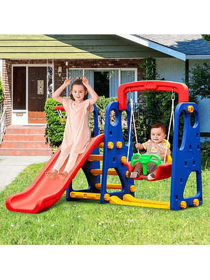 Parque Infantil 3 en 1 con Tobogán y Columpio