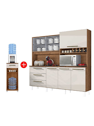 Combo Mueble Auxiliar Casanova Clean 1 Cajón 1 Puerta + Mueble de Cocina Mega 3 Cajones 6 Puertas