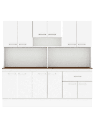 Mueble de Cocina Vekkahome White 1 Cajón 12 Puertas Café