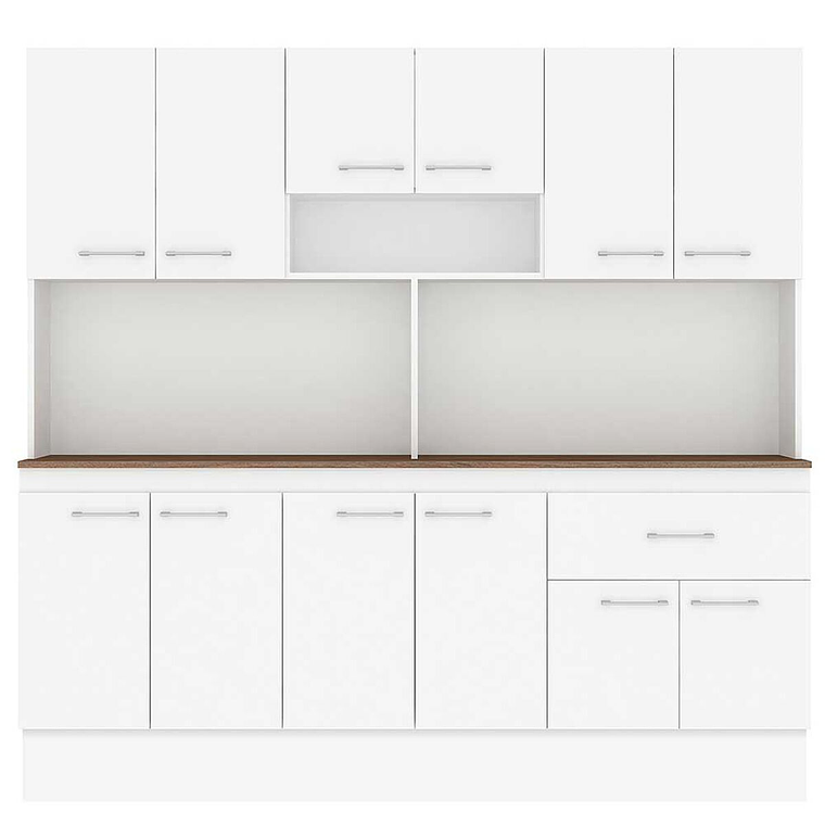 Mueble de Cocina Vekkahome White 1 Cajón 12 Puertas Café 1
