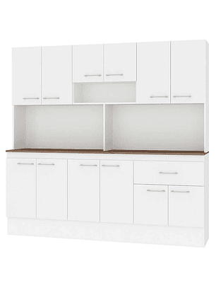 Mueble de Cocina Vekkahome White 1 Cajón 12 Puertas Café