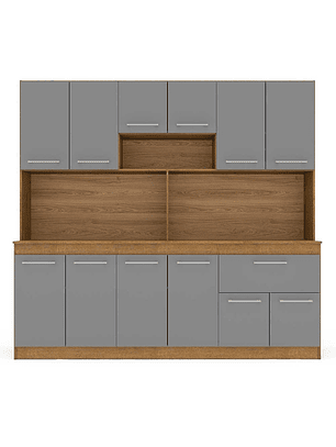 Mueble de Cocina Vekkahome Buck 1 Cajón 12 Puertas Gris