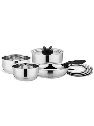 Batería de Cocina Zibel 9 Piezas Acero