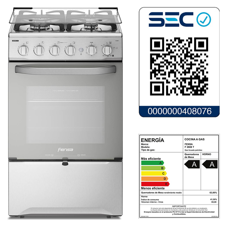 Cocina Fensa 4 Platos Experience con VaporBake – Modelo F2808T 10