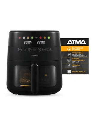 Freidora de Aire ATMA con Visor FR246ABP 6Lts Negro