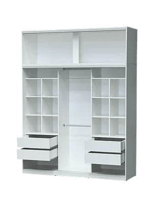 Placard Ropero Vestidor Puertas Corredizas con Baulera 180 x 235