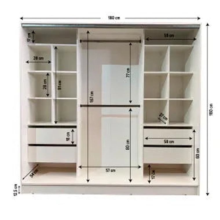 Placard 180x180 cm cubos Diseños Modernos Blanco 4