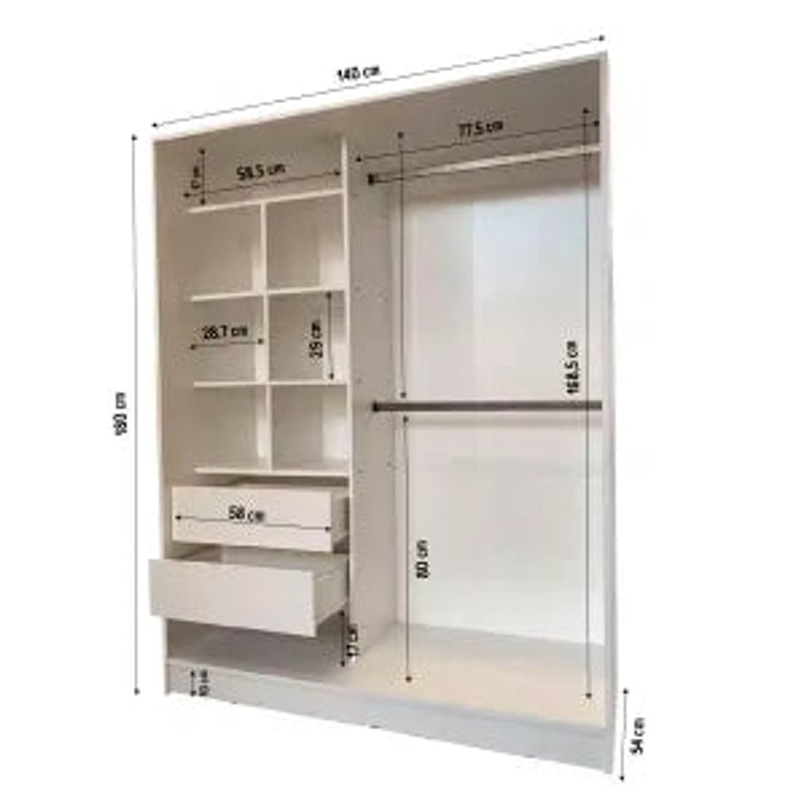 Placard Ropero 140x180 cm Diseños Modernos Blanco 4