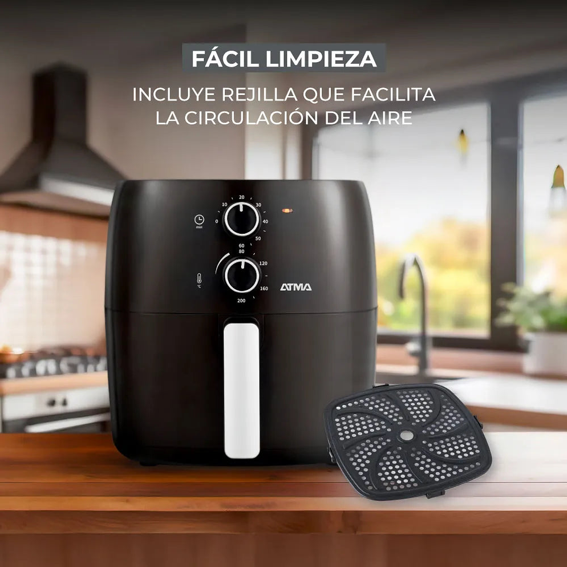 Freidora De Aire Atma Fr60mabp 1300 W 6.5 L Con Temporizador 3