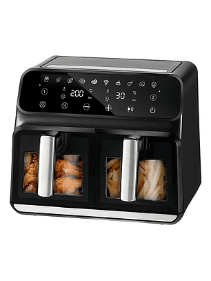 Freidora de Aire Novohome Digital 8Lts Doble Canastos 4+4 1700W NH-AF DUAL 100W