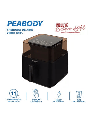 Freidora De Aire Peabody PE-AFD720N 7,2L