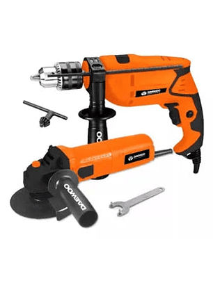 Amoladora Angular + Taladro Percutor Daewoo 750w Combo Pack