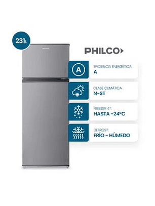 Heladera Philco Cíclica PHCT242X 231Lts Inox