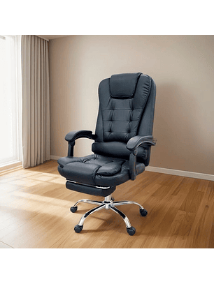 Silla De Oficina Masajeador Presidencial Stephan - Desillas Color Negro