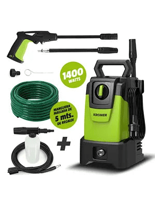 Hidrolavadora Kroner 1400w 105 Bar AutoStop + Accesorios de Regalo