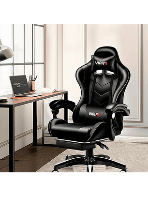 Silla Gamer Vidita Gx2000 Ergonómica Presidencial Reclinable Con Reposapiés Videojuego Pc Profesional