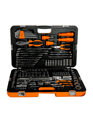 Juego Herramientas Lusqtoff 150pzs Racing Caja Set Tubos Color Naranja
