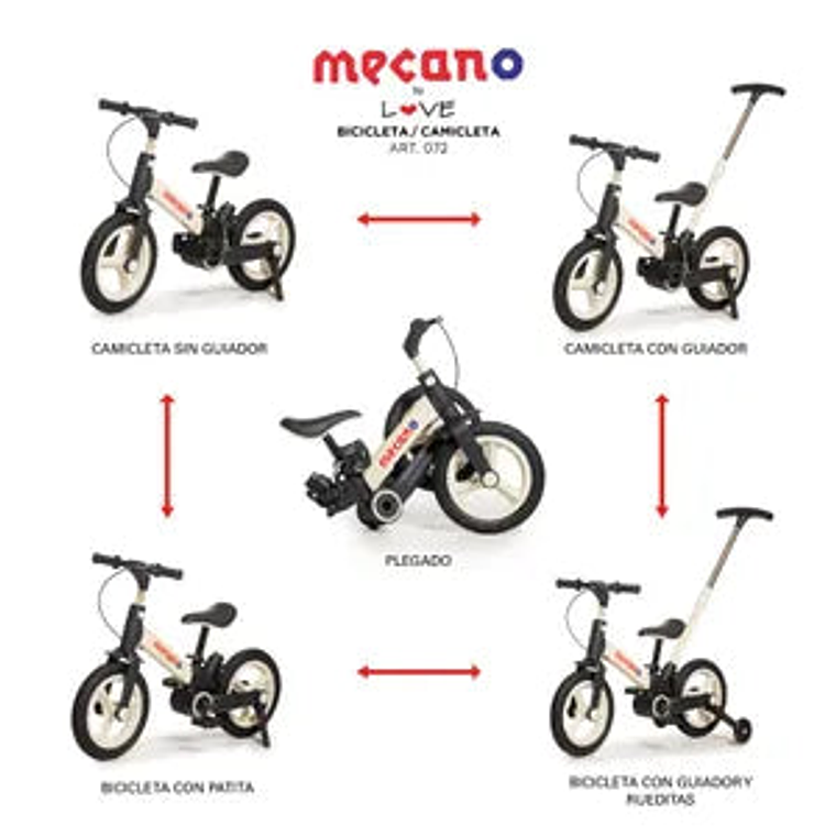 Bicicleta Camicleta Guiador Plegable 3 en 1 Love 072 Negro 6