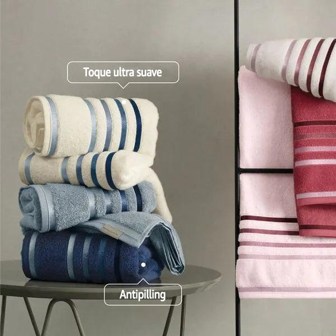 Kit de 10 Toallas Super Bañera de Alta Suavidad y Absorción + 5 Toallas de Rostro 2