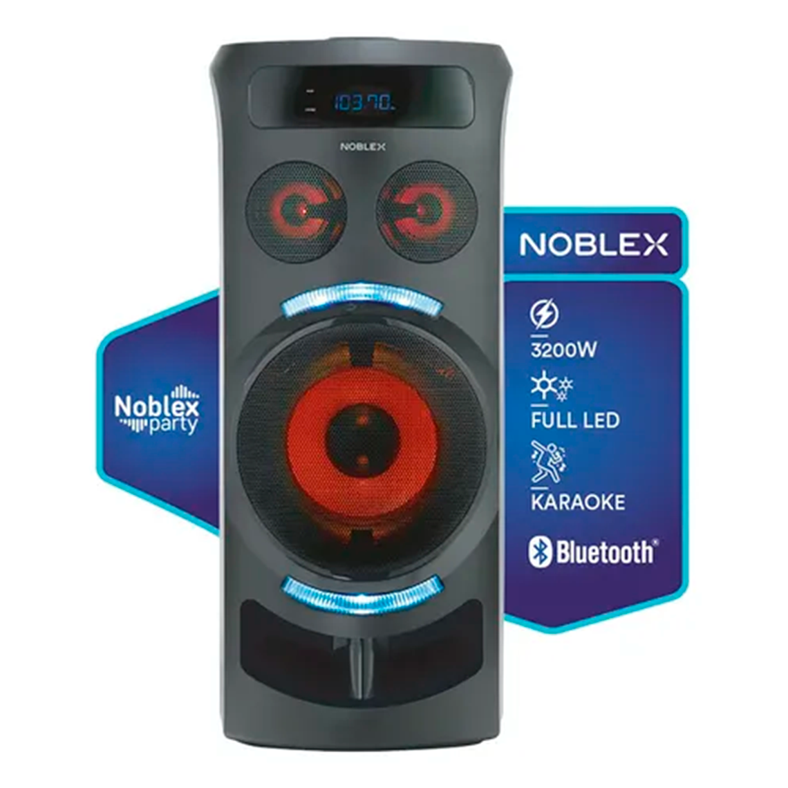 Torre de Sonido Noblex MNT290 Bluetooth Efectos de Voz y Luces LED Negro 2