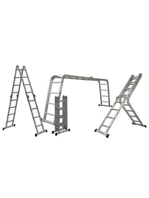 Escalera de Aluminio 4x4 Articulada 16 Escalones Garden Life TE1700 Multipropósito