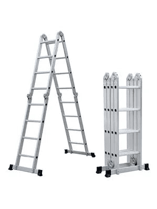 Escalera de Aluminio 4x4 Articulada 16 Escalones Garden Life TE1700 Multipropósito