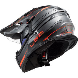 Casco - Ls2 Mx436 Pioneer Evo Knight - Naranja/Titanium/Fluor